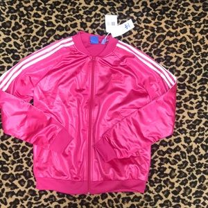 Hot pink Adidas track jacket